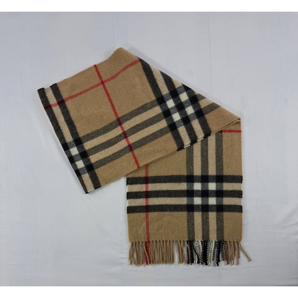 Authentic Burberry Classic Check Cashmere Scarf 'Archive Beige' 168x30